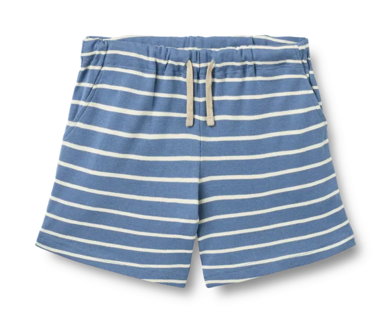 Kalle Jersey Shorts - Blue Stripe - 110