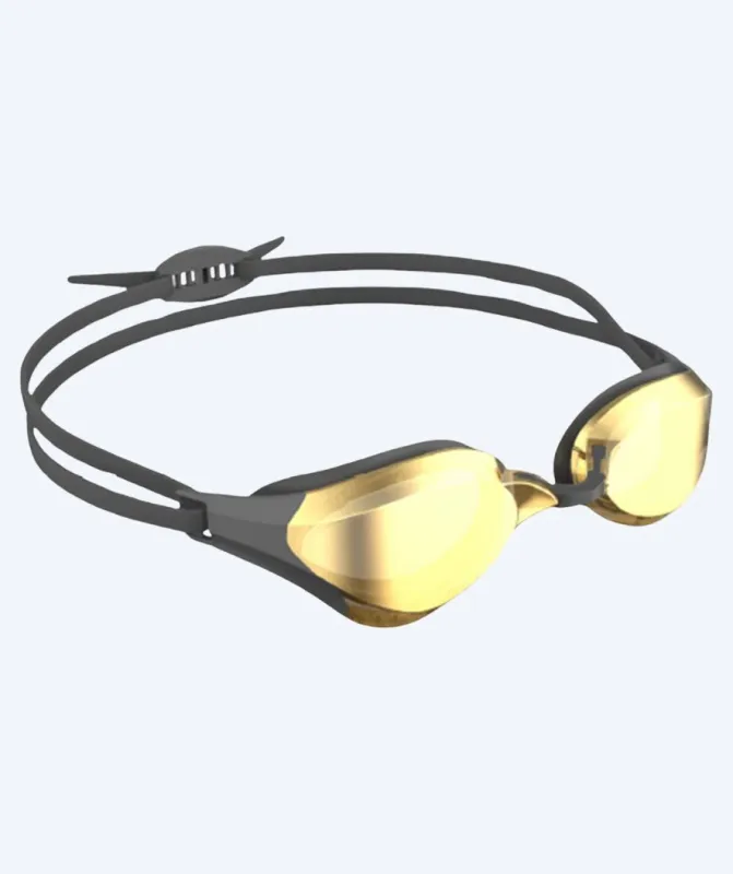 Watery Elite svømmebrille - Rattle Pro Mirror - Sort/guld - Konkurrence / trænings svømmebriller