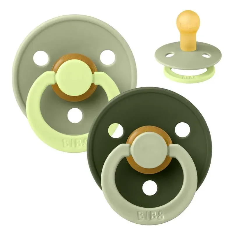 BIBS Rund Colour Sut - Str. 1 - Naturgummi - Fusion Studio - Sage/Hunter Green Mix