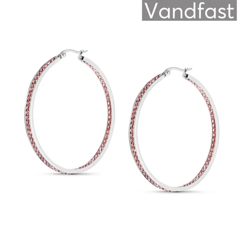 ANNEBRAUNER Creole Thin Big Pink Øreringe