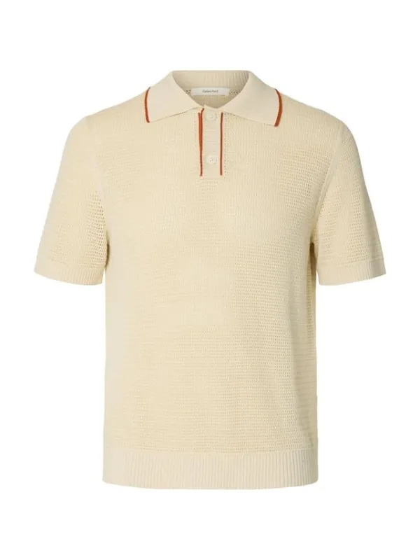 SLHJESSE SS KNIT OPEN STRUCTURE POL