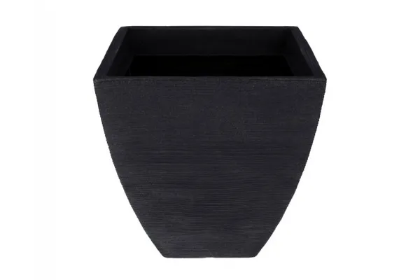 Plastkrukke m/riller - 40x40x42 cm - Antracit