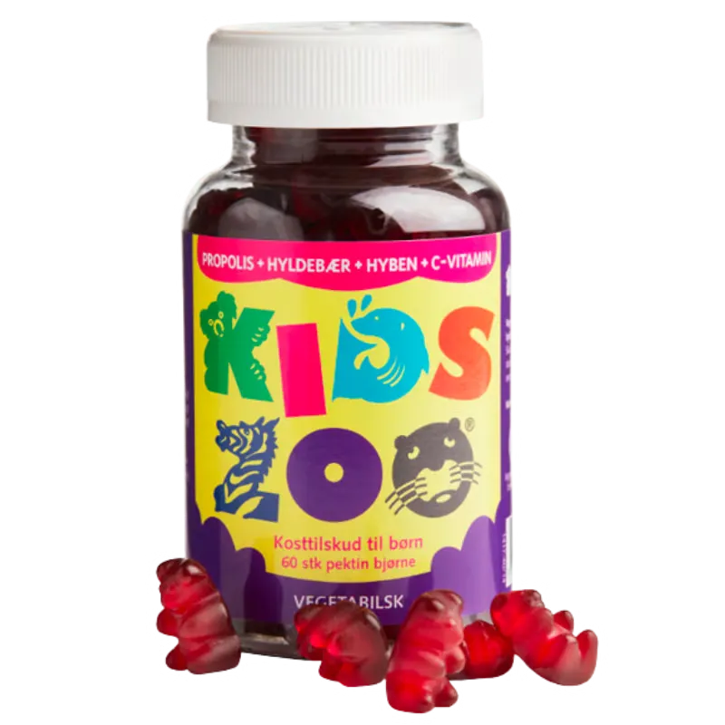 Kids Zoo Propolis m. Hyldebær - Pektin Bjørne (60 stk)