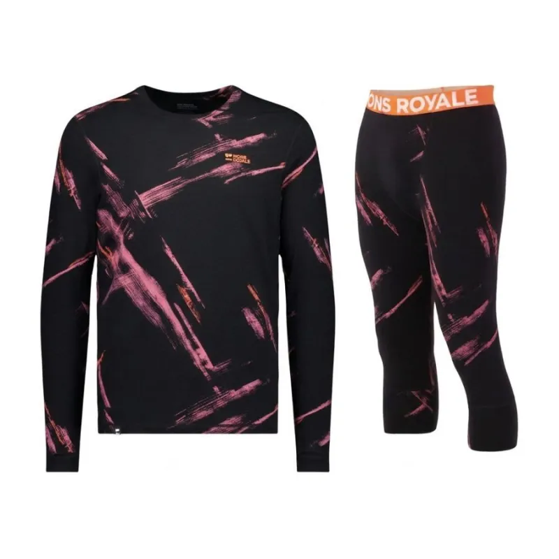 Mons Royale Cascade Merino Base Layer Long Sleeve Sæt, herre, airbrush