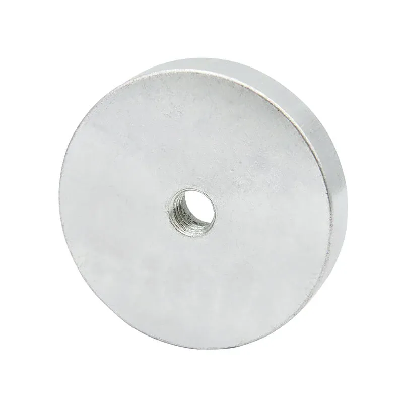 Neodymium Pottemagnet Ø50x10 mm med M8 gevindhul