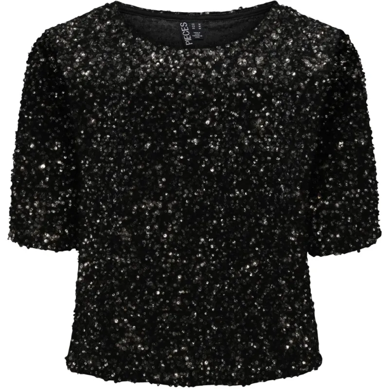 Pieces dame top PCKAM - Black Silver