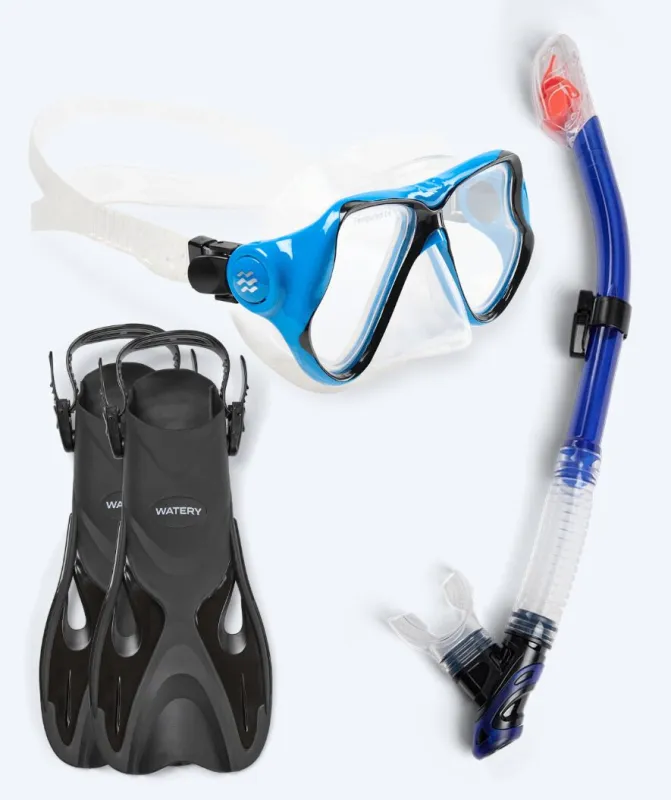 Watery snorkelsæt til voksne - Fisher/Hudson - Blå - Snorkelsæt til voksne (+16 år)