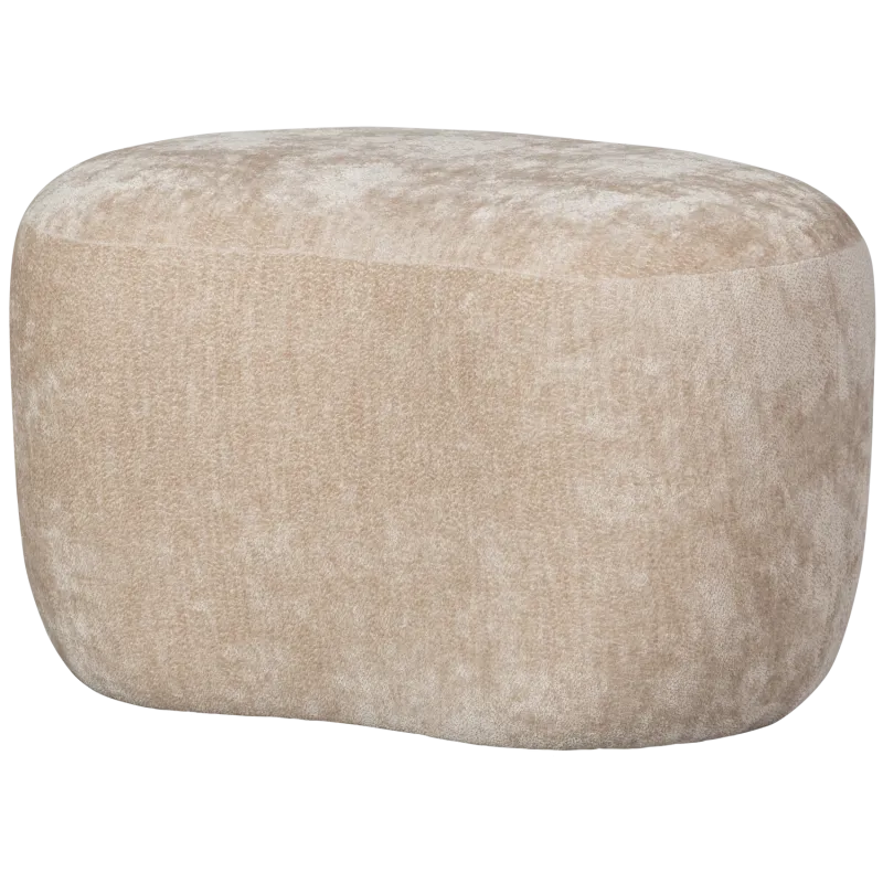 WOOOD Popular puf, bønneformet - natur chenille stof (73x51)