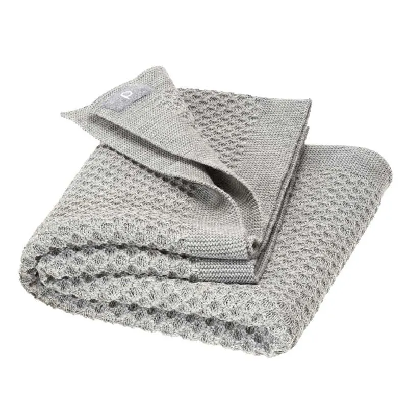 Disana Honeycomb Babytæppe - Merinould - 80x100 cm. - Grey
