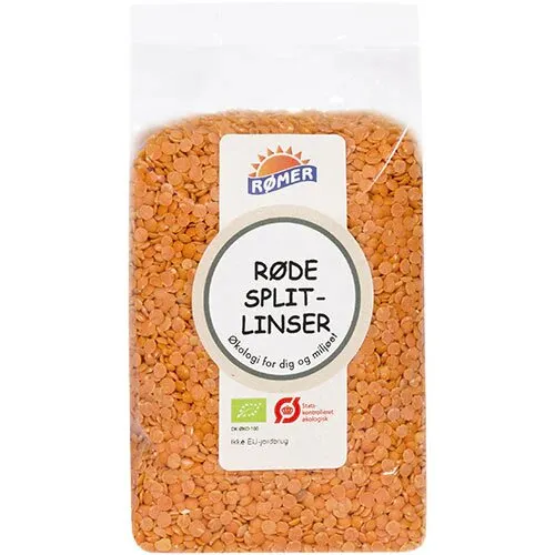 Røde splitlinser Øko. - 500 gram