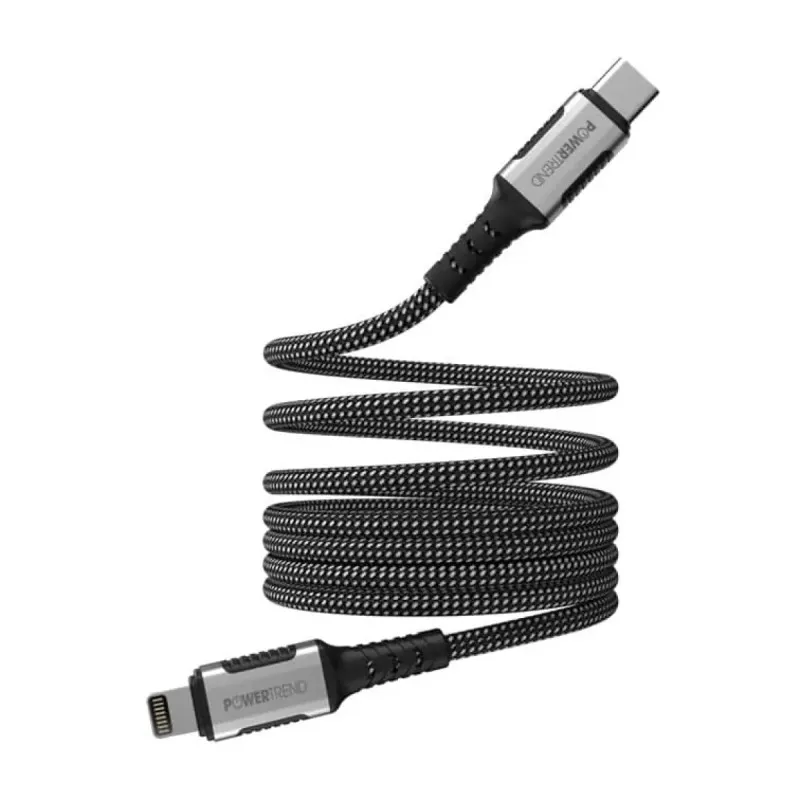 PowerTrend Magnetisk Ladekabel USB-C Til Lightning 1M