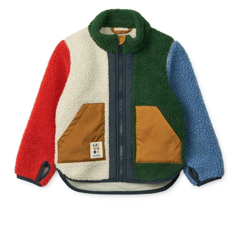 Liewood Noam Fleecejakke - Garden Green Multi Mix