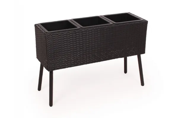 Plantekasse m/3 rum - Sort