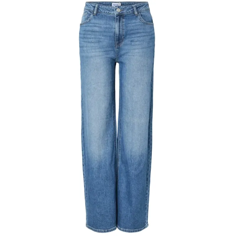 Pieces dame jeans PCSILKE - Medium blue denim