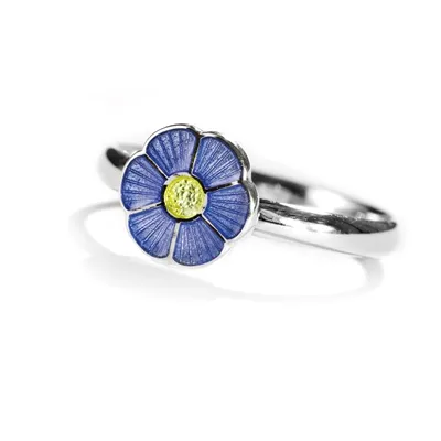 Ring i Sølv med Blomsten  "Forglem Mig Ej"