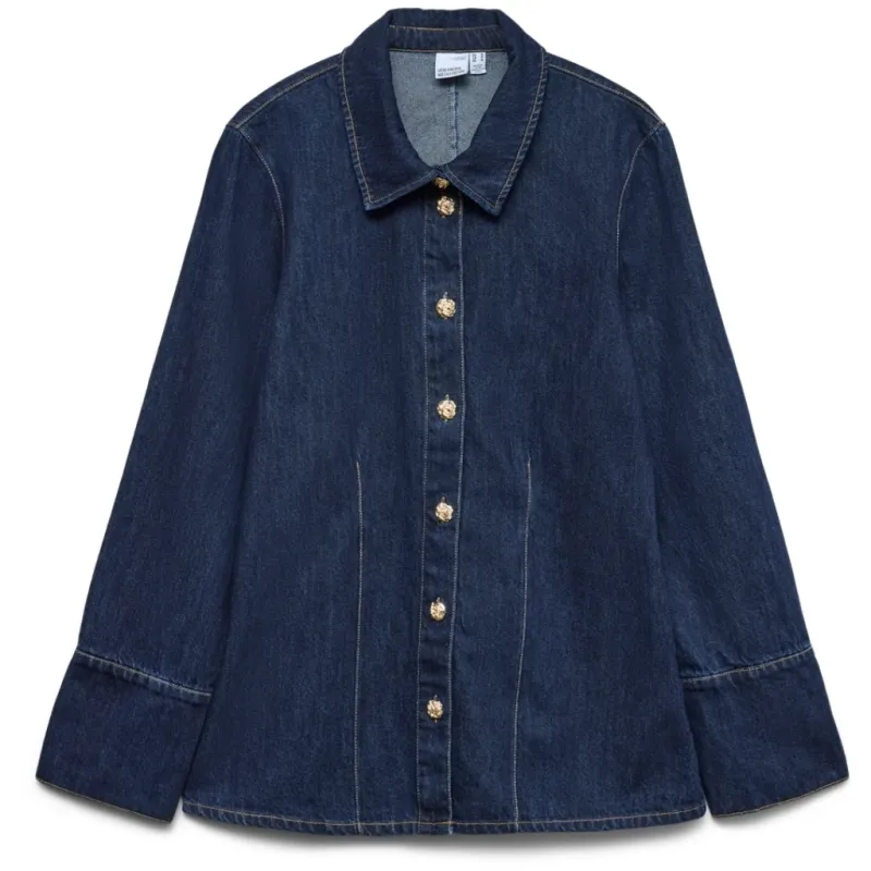 Vero moda dame overskirt VMNIKKA - Dark Blue Denim
