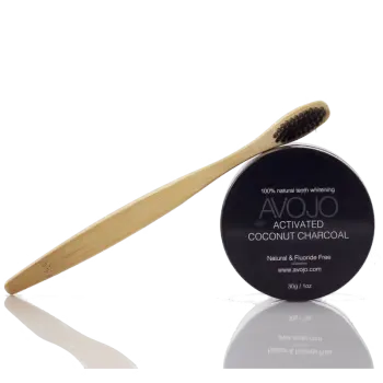 Avojo Activated Coconut Charcoal (30g) + Gratis Tandbørste