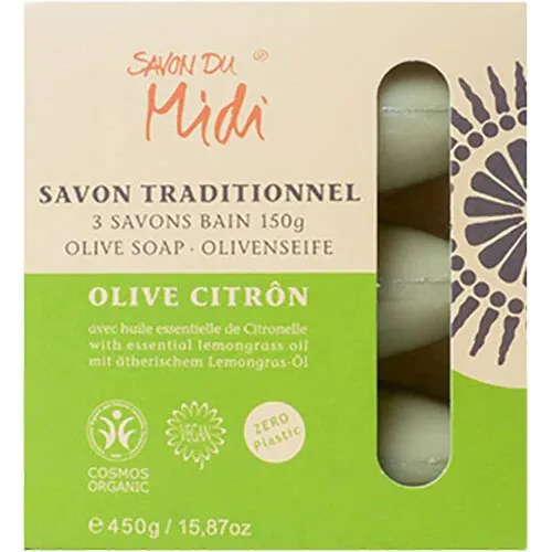 Olivensæbe med citrongræsolie - Savon du midi Øko. - 450 gram