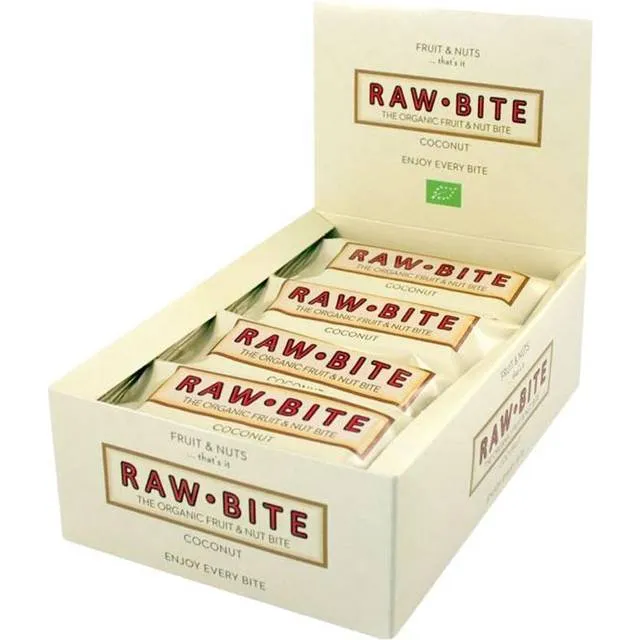 Rawbite Kokos &bull; 50 g. Køb 12 stykker SPAR 10%