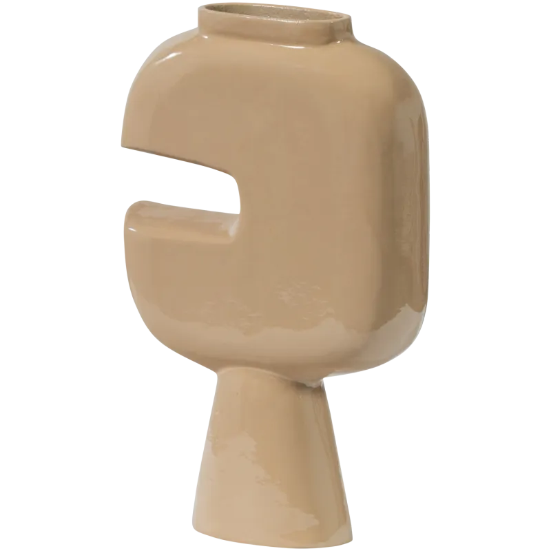 WOOOD Valerie vase, abstrakt - sand aluminium (H:35)