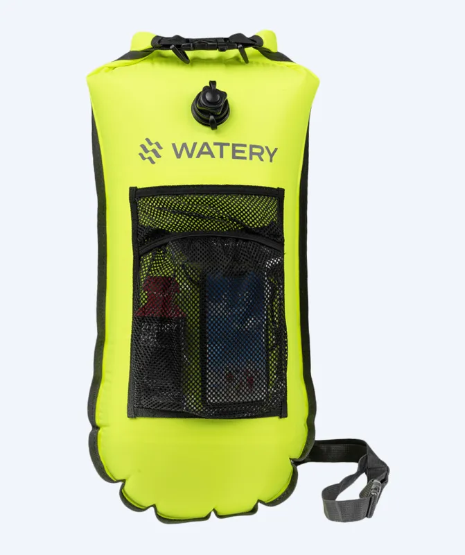 Watery havtaske til svømning - Pro 28L - Fluo Gul - Svømmebøje