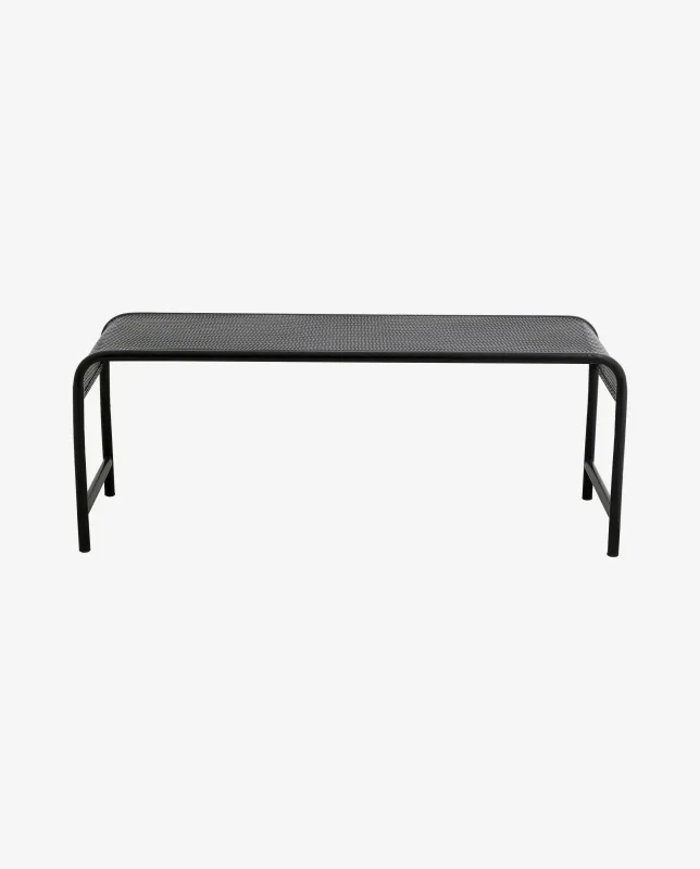 Nordal - BRENTA udendørs bænk  -  sort  -  L122 × D42 × H46 cm