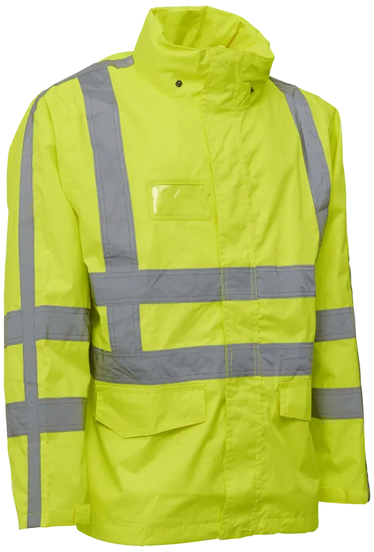 Hi-vis arbejdsregnjakke 086005R gul Str. 5XL