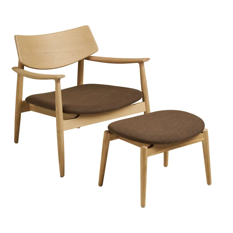 House Nordic  -  Olvera Loungestol & Fodskammel, Natur/Brun