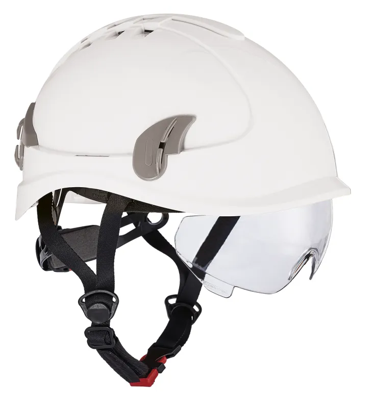 Sikkerhedshjelm Alpinworker ventileret med brille, Hvid