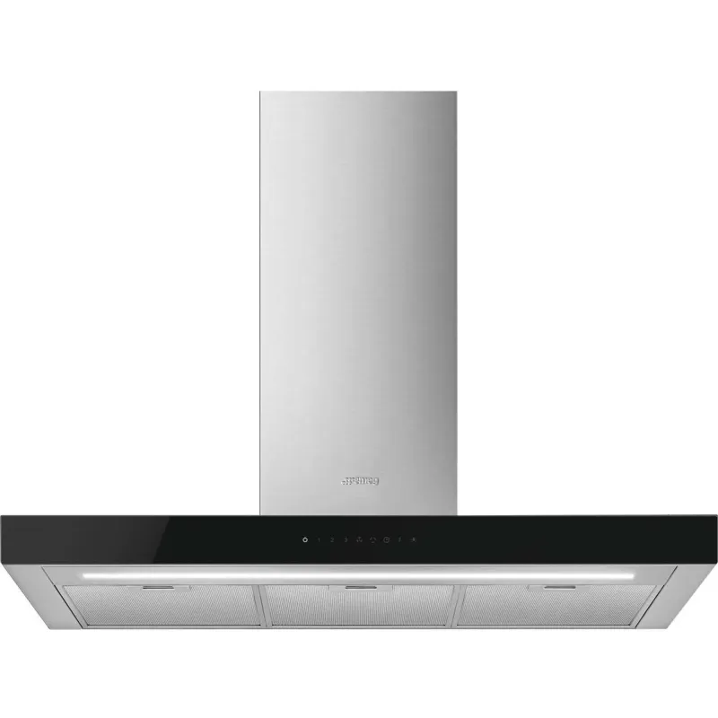 Smeg KBT9L4VN vægmonteret emhætte 90 cm, rustfrit stål/glas