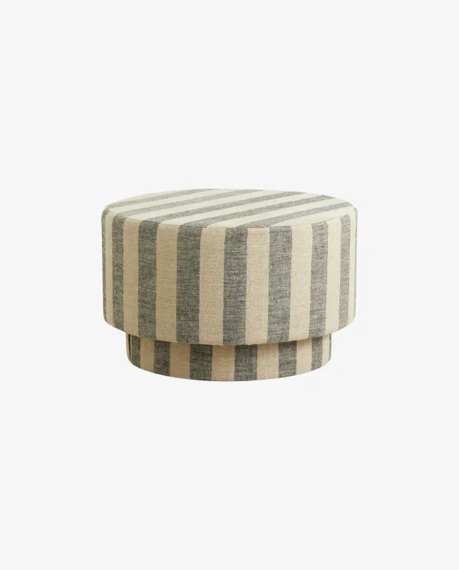 Nordal - LADOGA stribet puf  -  Ø68 × H42,5 cm