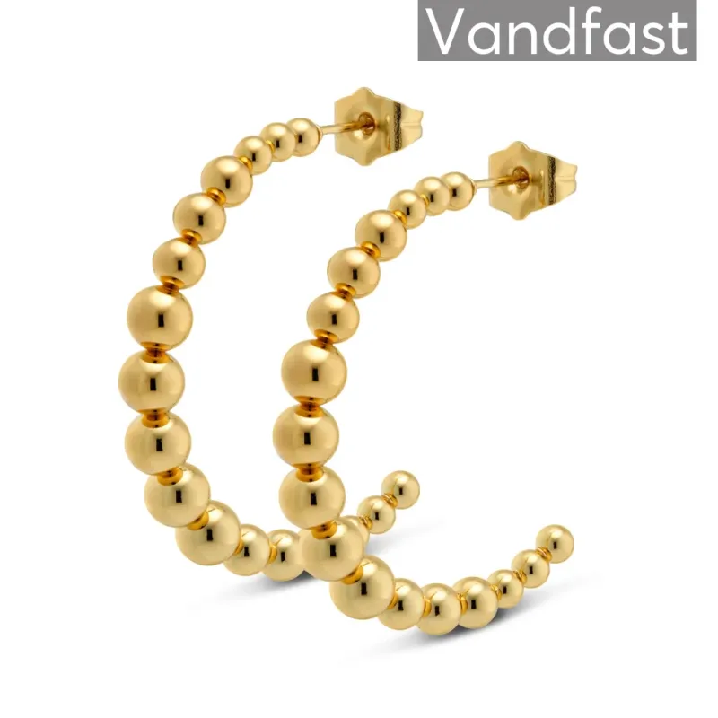 ANNEBRAUNER Creole Ball Øreringe 18K Guldbelagt
