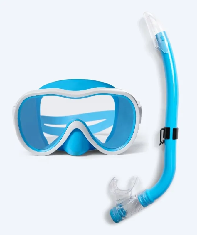Watery Combo snorkelsæt til junior (8-15) - Odine - Blå/hvid - Snorkelsæt til børn (4-16 år)