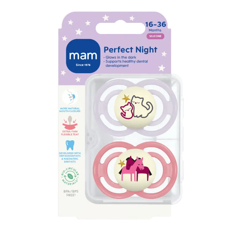 MAM Perfect Night Silk 16-36M Pink (2 stk)