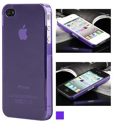 iPhone 4 & 4S cover i mat gennemsigtig plastik. Lilla.