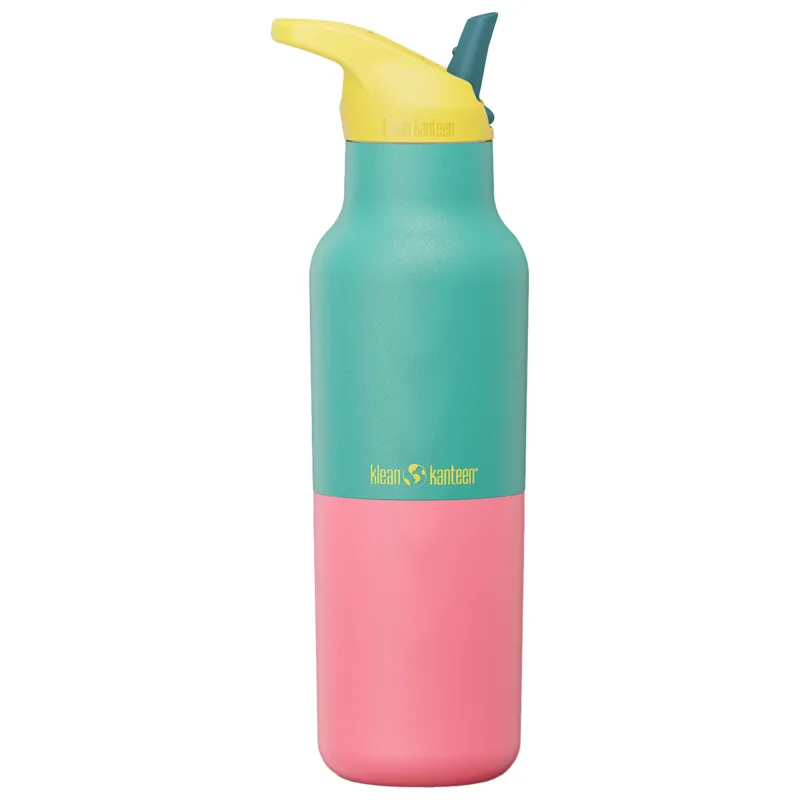 Klean kanteen Rise Classic drikkeflaske med sportslåg 473 ml, Turquoise Kaleidoscope