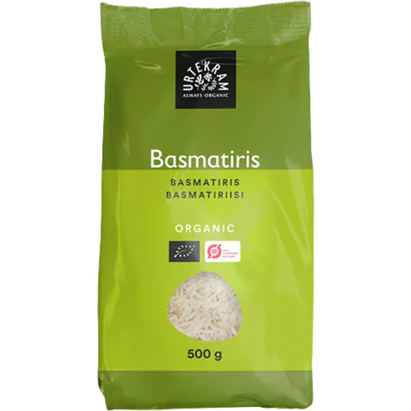 Urtekram Hvide Basmati Ris fra Himalaya Fair Trade Ø (500 gr)
