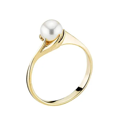 Ring i 14 kt. Guld med Perle i KLO - str 59