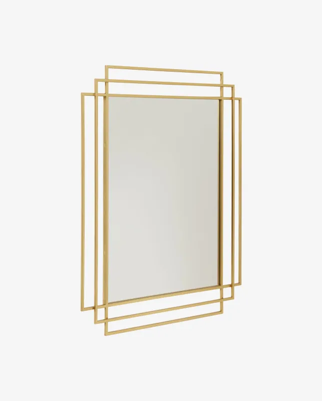 Nordal - SQUARE spejl  -  messing  -  B76 × D2 × H97 cm