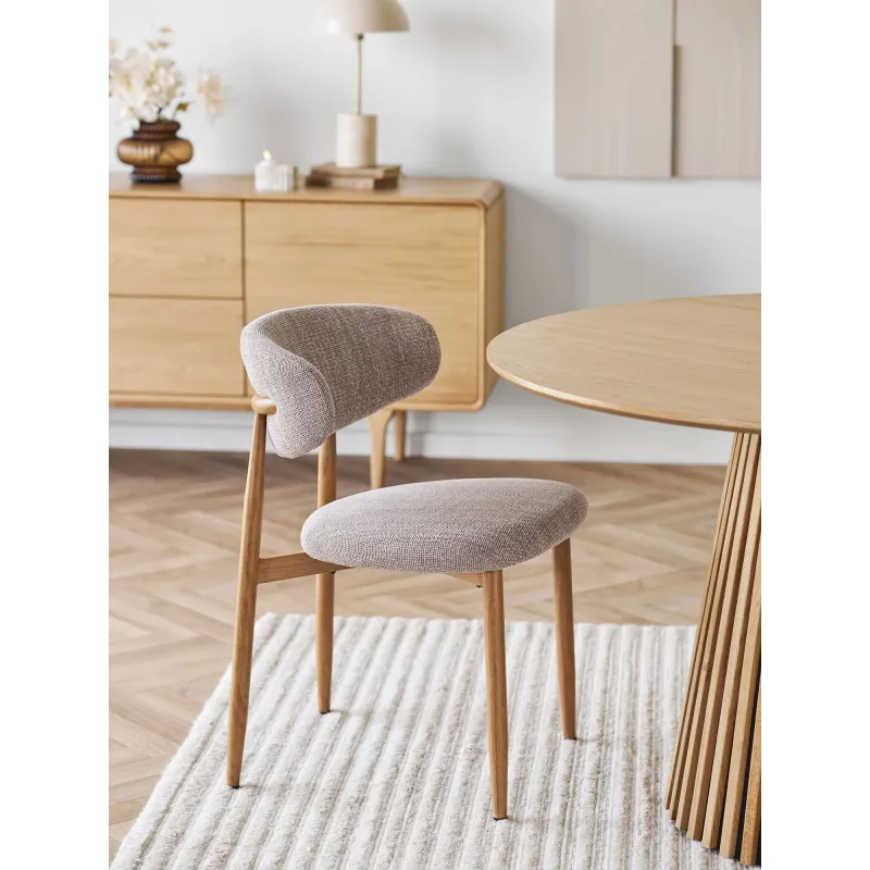 House Nordic  -  Levanto Spisebordsstol, Sand med Trælook Ben, Sæt af 2