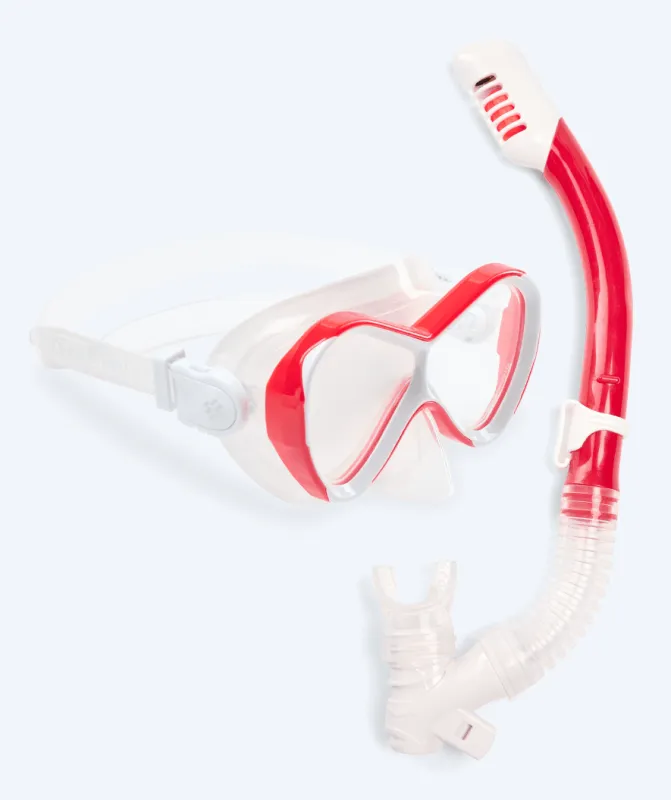 Watery Combo snorkelsæt til børn - Triton Full-dry - Rød - Snorkelsæt til børn (4-16 år)