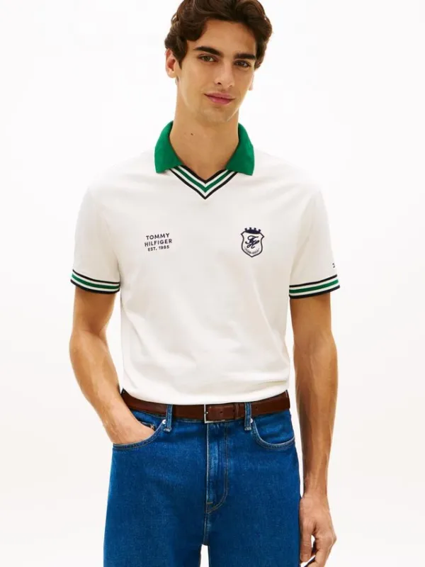 V NECK PIQUE RELAXED FIT POLO