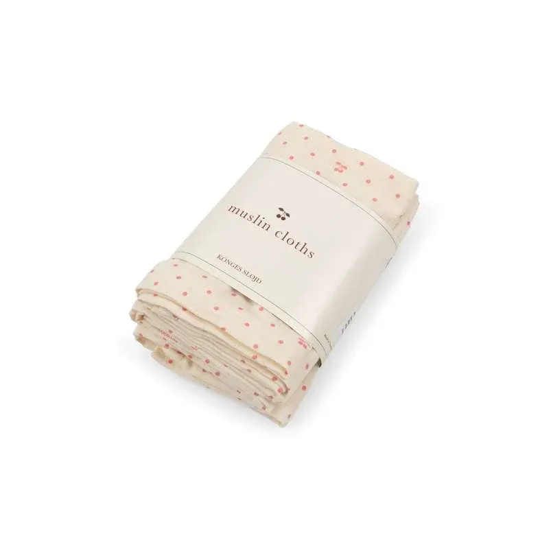 Konges Sløjd Muslin Stofbleer - 3-pak - Cherry Dot