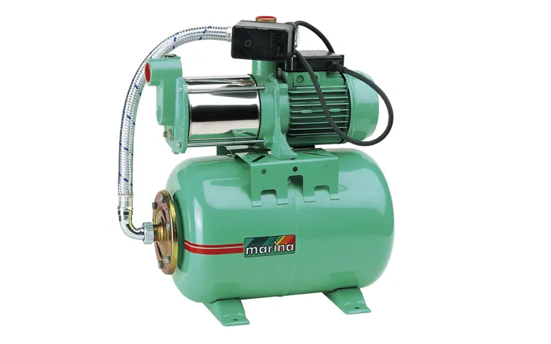 Marina RSM 5/25 husvandværk, 230v, 1", 100 l/min løftehøjde 32 mtr., rustfri/støbejerns hus, 25 l.