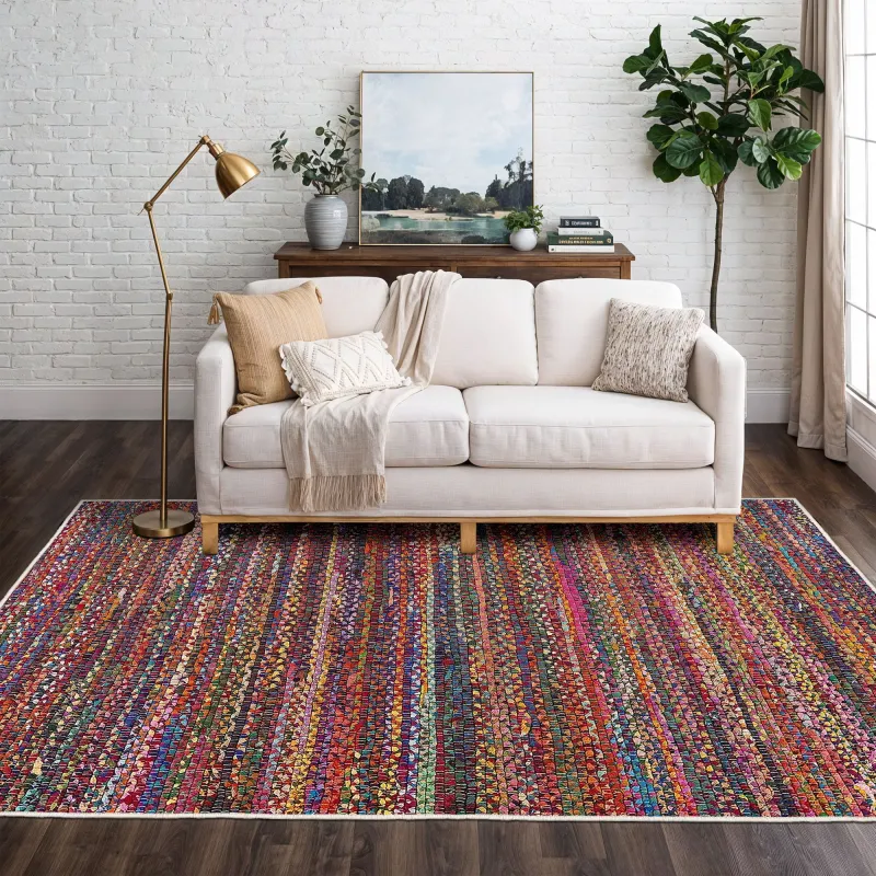 TEPPI W1077 gulvtæppe, rektangulær - multifarvet polyester (180x280)