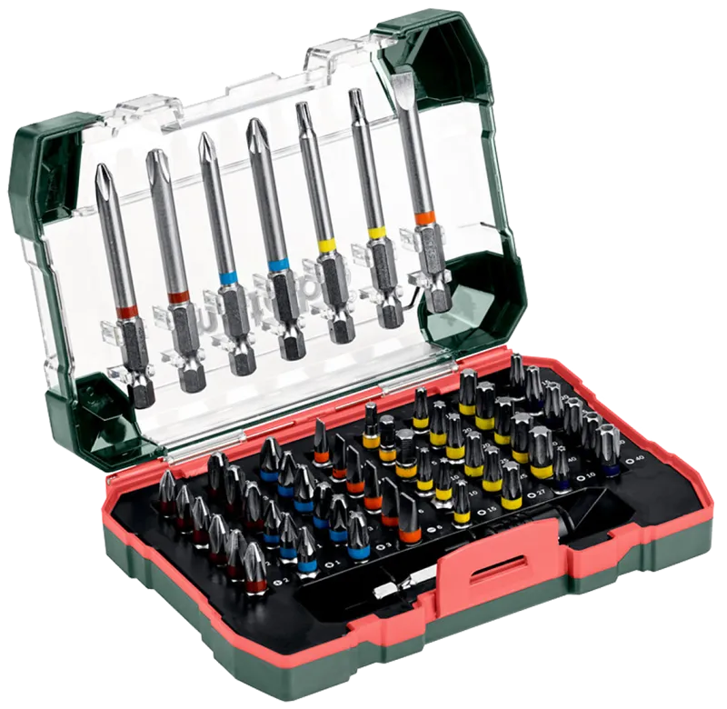 Bitssæt, 48 25mm bits + 7 75mm bits + bitsholder