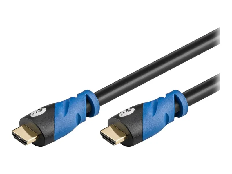 Goobay HDMI 2.0 Premium 3m Sort/Blå Videokabel - GEEKD.dk