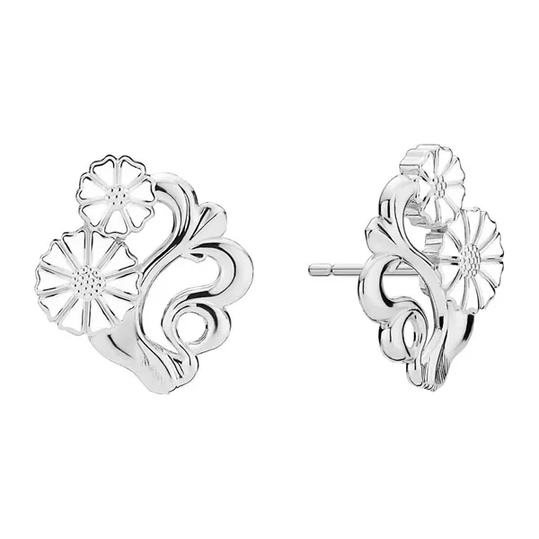 Ørestikker i Sterling Sølv med Marguerit  -  Barokinspireret Design