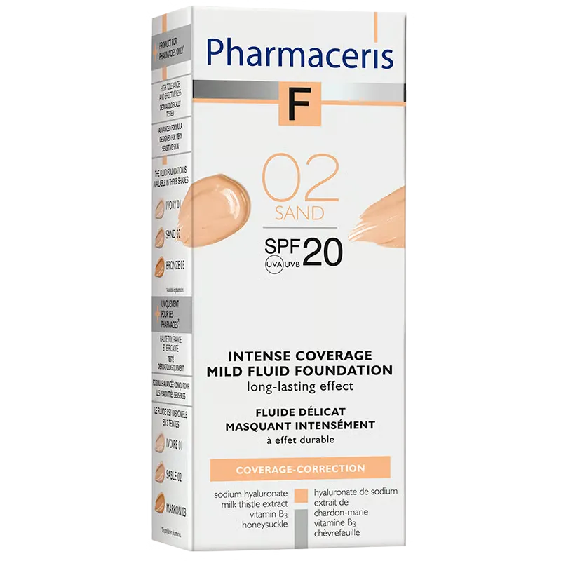 Pharmaceris F - Intensivt Dækkende Foundation SPF 20 Sand 02 (30 ml)