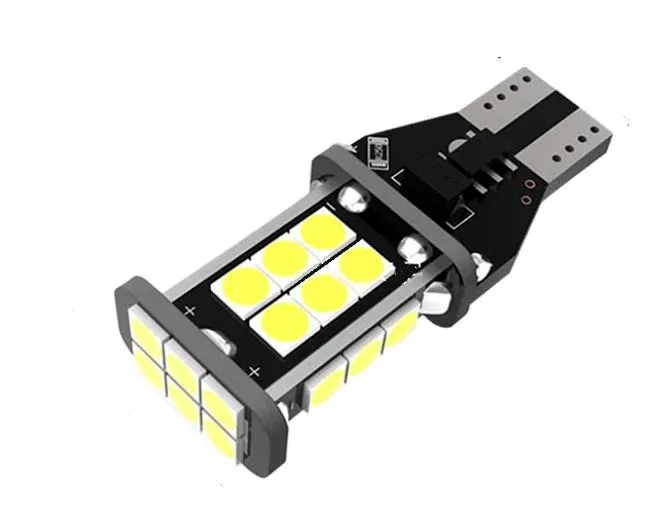 UDSALG - T15 W16W LED pære - 24 SMD LED, 12v - CANBUS - Dinled - Auto pærer